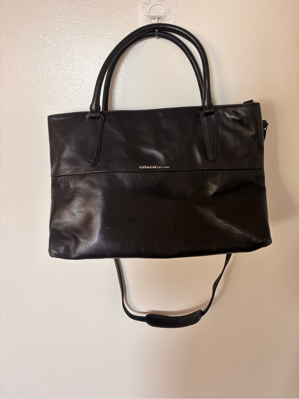 Coach Black Leather Laptop Brief Tote